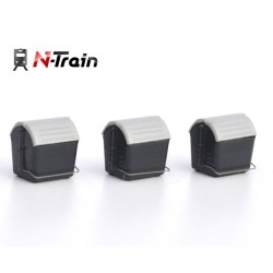 Set de 3 contenedores de palanca con fotograbado 212.49 N-TRAIN Escala N