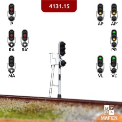 Semaforo Fine Scale de 4 luces verde/rojo/ambar   blanco 4131.15 MAFEN Escala N