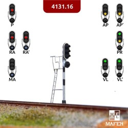 Semaforo Fine Scale de 4 luces verde/rojo/ambar   azul 4131.16 MAFEN Escala N