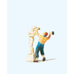 Escualtor con estatua 29032 PREISER Escala H0