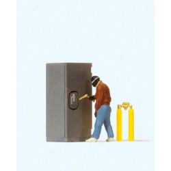 Ladron abriendo caja fuerte 29104 PREISER Escala H0