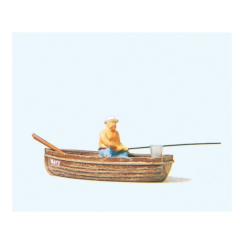 Pescador con barca 28052 PREISER Escala H0