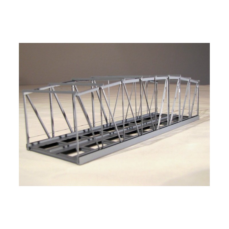Puente metalico 20 cm color gris para doble via KN20-2 HACK BRÜCKEN Escala N