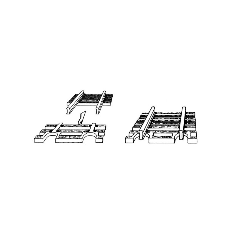 Traviesas para empalme de trabajos con vias flexibles 22215 Fleischmann Escala N