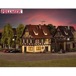 Edificio Zur Glocke con kit de luces funcional 47731 Vollmer Escala N