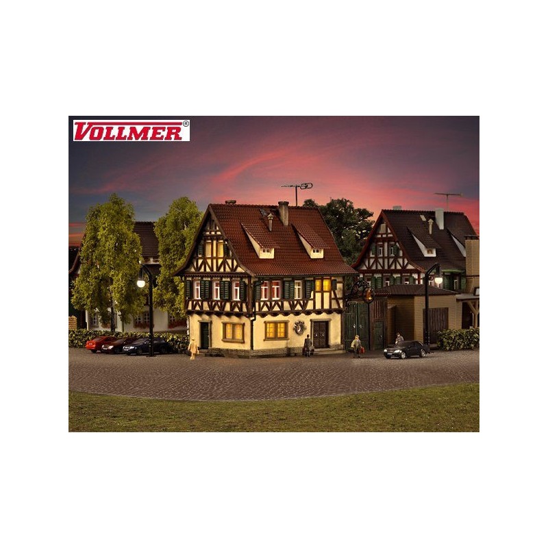 Edificio Zur Glocke con kit de luces funcional 47731 Vollmer Escala N