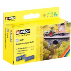 Set de 2 alcantarillas en forma de tubo + 2 paredes de piedra 58294 NOCH Escala H0