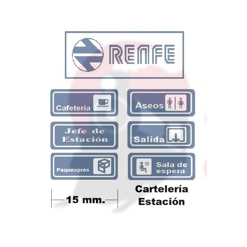 Carteleria estacion RENFE NºC-001 RENFE SC1 MDT Escala H0