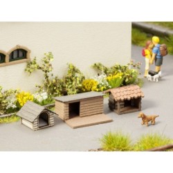 Set de 3 casitas para perro, Laser-Cut 14364 NOCH Escala H0