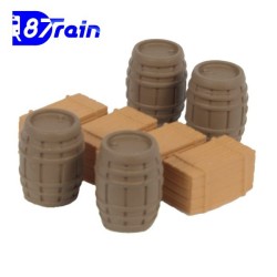Barricas y cajas de madera 222.22 87TRAIN Escala H0