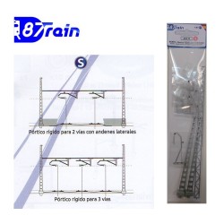 Portico rigido 212mm S con 4 mensulas RENFE para 4 vias 224.11 87TRAIN Escala H0