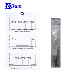 Portico rigido 258mm M con 4 mensulas RENFE para 4 vias 224.12 87TRAIN Escala H0