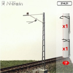 Set 2 postes de catenaria con mensula RENFE CR160 214.21 N-TRAIN Escala N