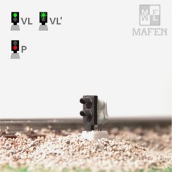 Señal baja RENFE de 2 aspectos (rojo y blanco) 914.02 MAFEN Escala H0