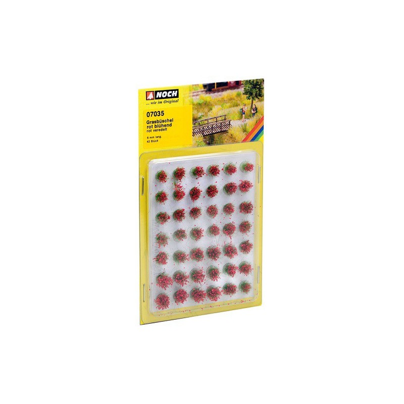 Matojos de hierba flores rojas de 6 mm 42 pzs. 07035 NOCH