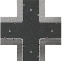 Cruce para calle de ciudad 1104 Busch Escala H0