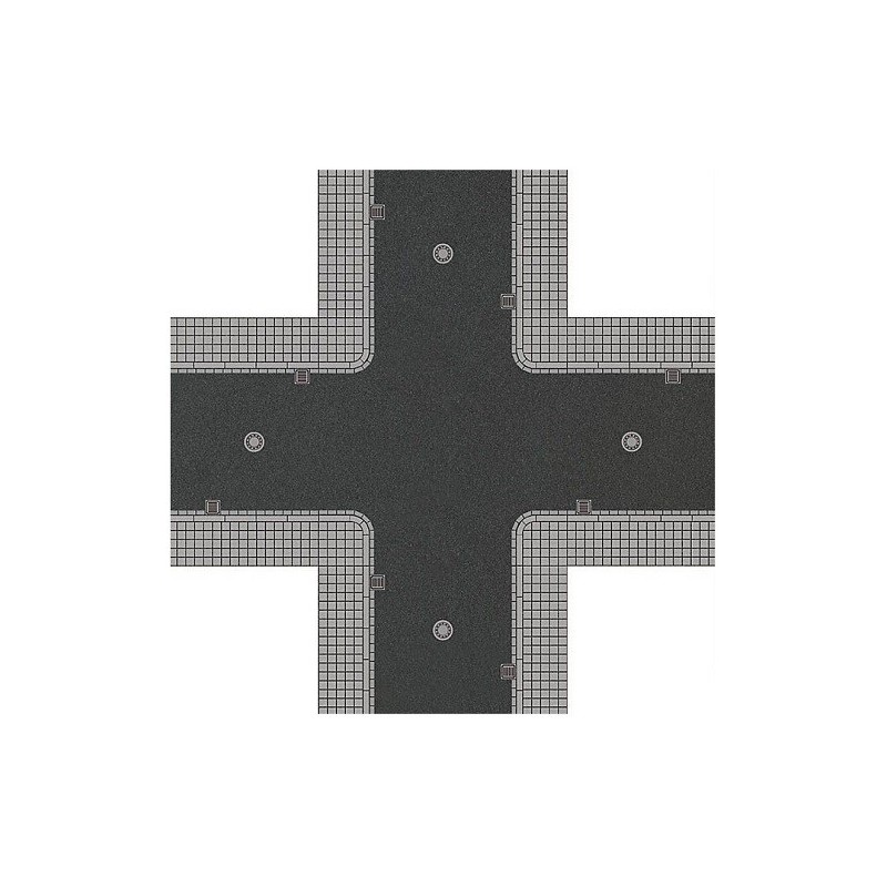 Cruce para calle de ciudad 1104 Busch Escala H0