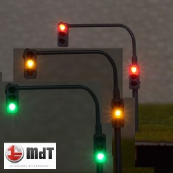 Semaforo de trafico de LED doble Verde/ambar/rojo LBGR MDT Escala H0