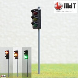 Semáforo de tráfico de LED verde/ambar/rojo 4,5 cm GR3 MDT Models Escala H0