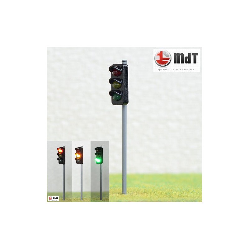Semaforo de trafico de LED verde/ambar/rojo 4,5 cm GR3 MDT Escala H0