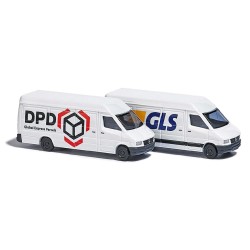 Furgonetas de reparto Mercedes Sprinter GLS y DPD 8308 Busch Escala N