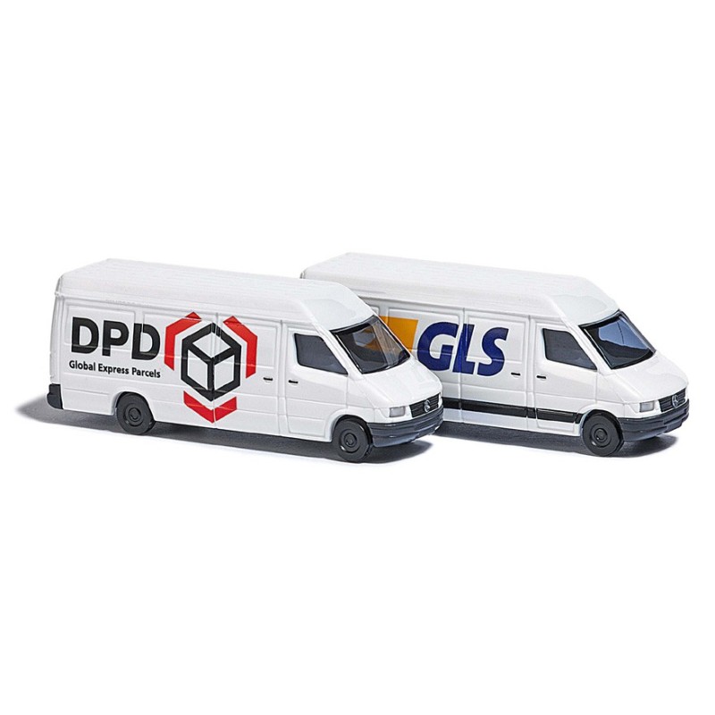 Furgonetas de reparto Mercedes Sprinter GLS y DPD 8308 Busch Escala N