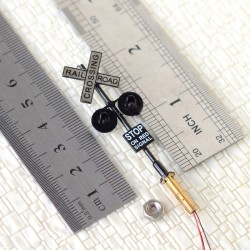 Señal paso de vía con LUZ LED negro WS051 MDT Models Escala H0