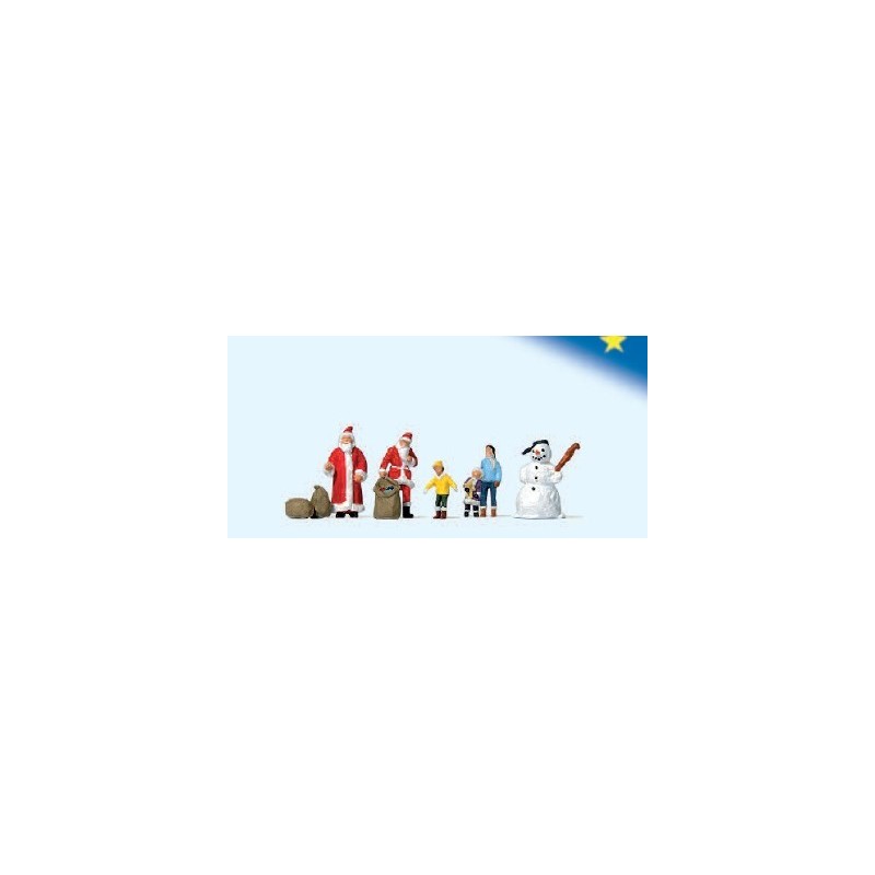 Figuras navideñas con papa noel 79226 PREISER Escala N