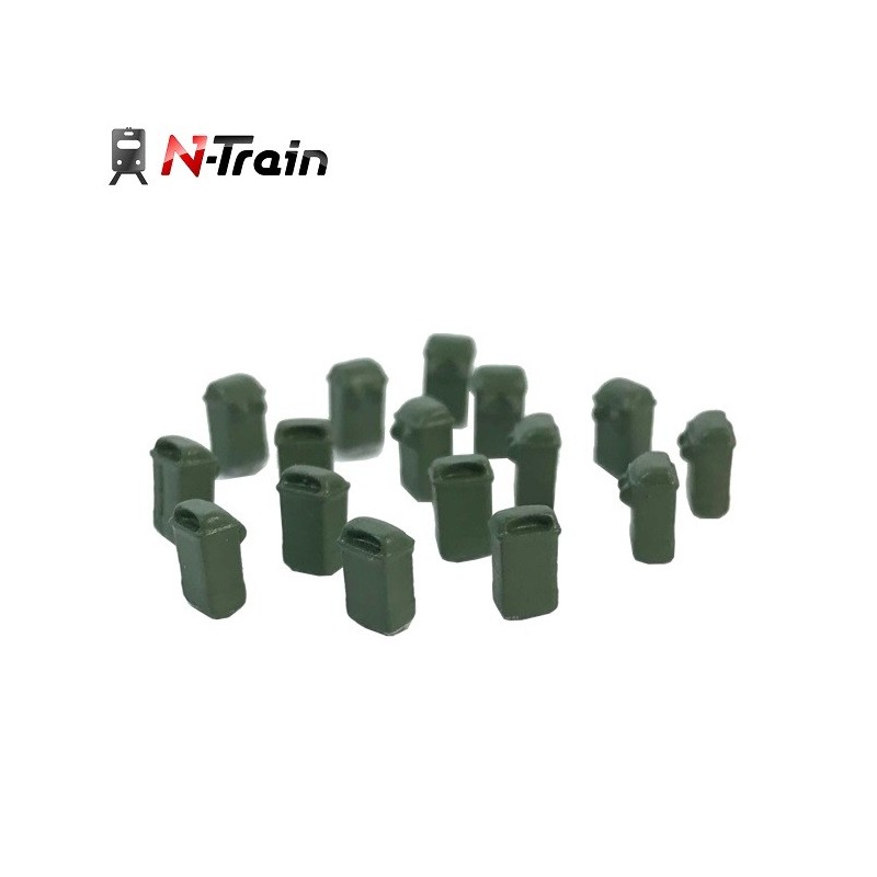 16 papeleras colgantes verdes 212.82 N-Train Escala N