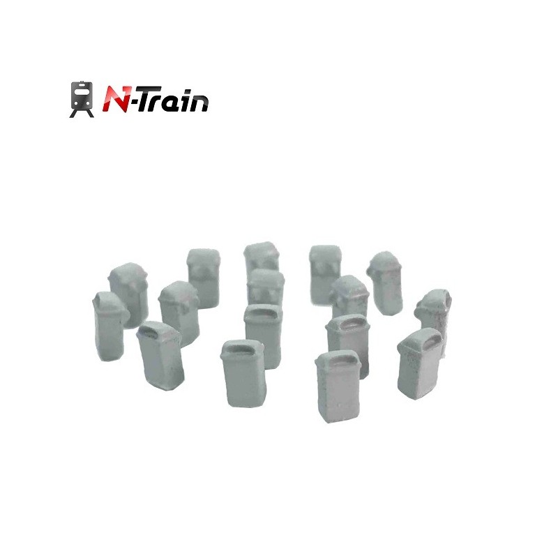 16 papeleras colgantes gris 212.83 N-Train Escala N