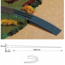 Rampa flexible 120cm, sube 5cm, todos los radios 44599 Auhagen Escala N