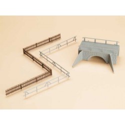 Pequeño puente de piedra con vallas 42555 Auhagen Escala H0