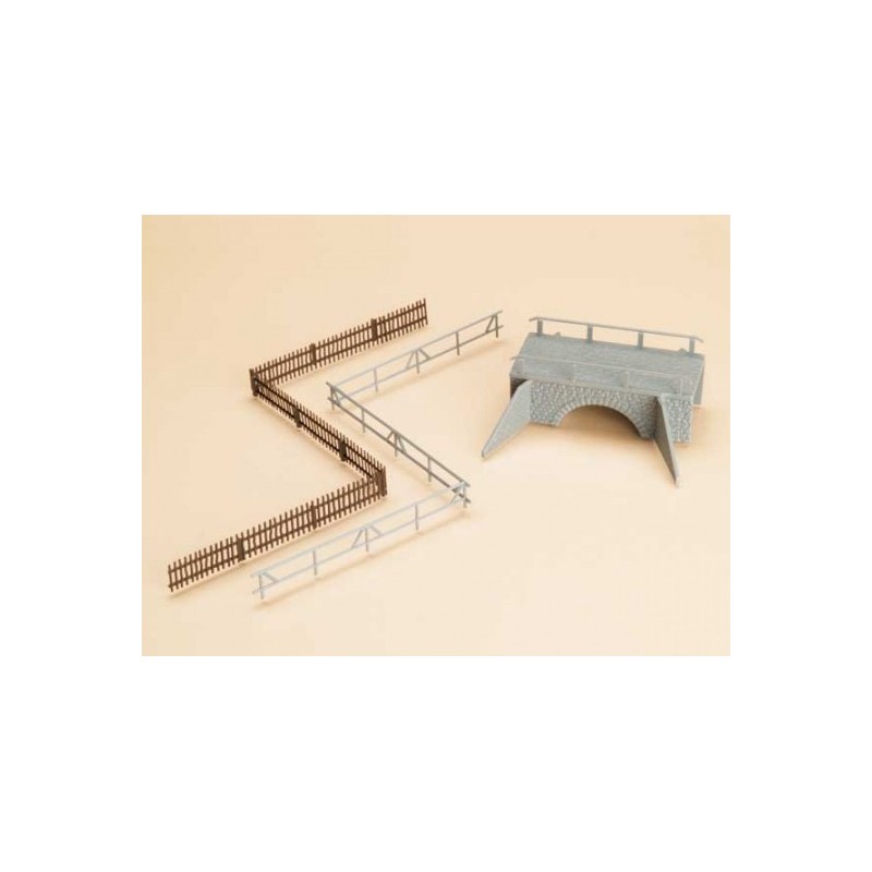 Pequeño puente de piedra con vallas 42555 Auhagen Escala H0