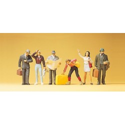 Viajeros con equipaje y periódico 10379 PREISER Escala H0