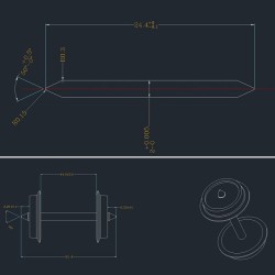 Eje para vagón universal aislado a un lado E010 MDT Escala H0
