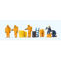 Bomberos con traje de protección naranja 10732 PREISER Escala H0