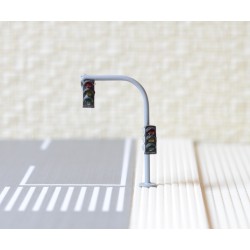 Semaforo doble negro de trafico de LED doble verde/ambar/rojo 4cm BB3C3NR MDT Escala N