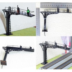 Pórtico a izquierdas con 2 semáforos LED PORT01 MDT Models Escala H0