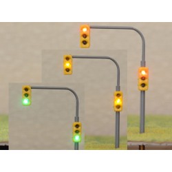 Semaforo doble amarillo de trafico de LED doble verde/ambar/rojo 6,5cm B3C3 MDT Escala H0