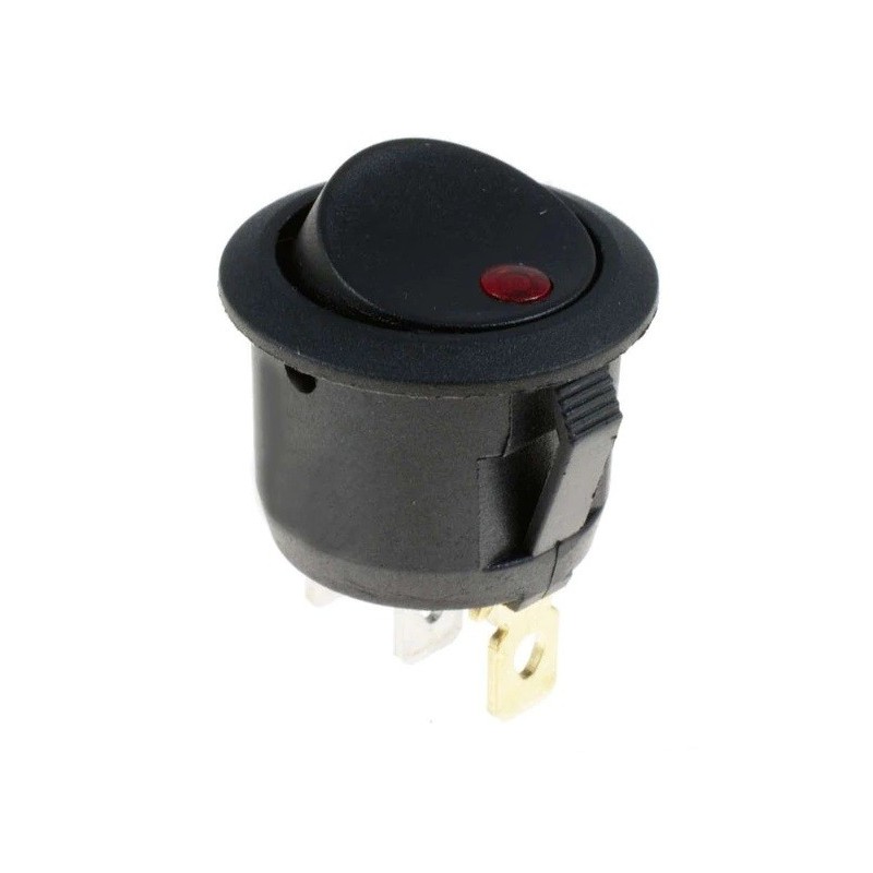 Interruptor redondo con LUZ roja ON-OFF 3 pin INTS0101 MDT