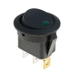 Interruptor redondo con LUZ verde ON-OFF 3 pin INTS0102 MDT