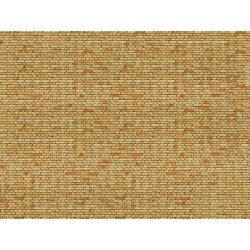 3D-Cardboard Sheet Ladrillo Vista amarillo 25 x 12,5 cm 56613 NOCH Escala H0