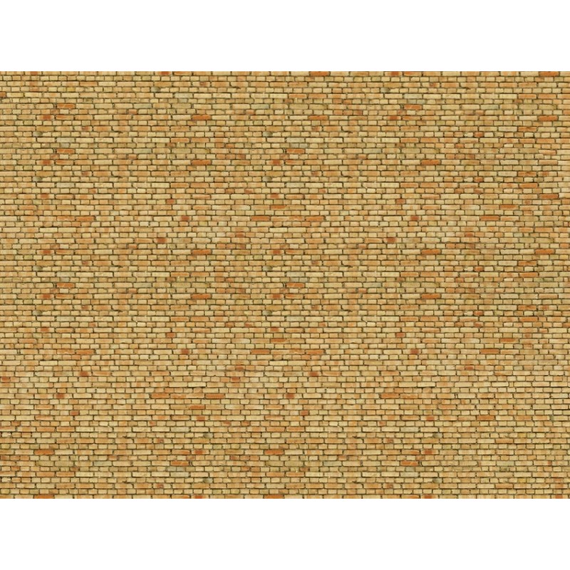 3D-Cardboard Sheet Ladrillo Vista amarillo 25 x 12,5 cm 56613 NOCH Escala H0