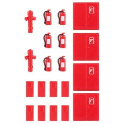 Surtido 16 piezas, extintores, hidrantes... 180950 Faller Escala H0