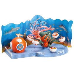 Set de feria con atraccion pulpo, 2 puestos, garita y vallas 140341 Faller Escala H0