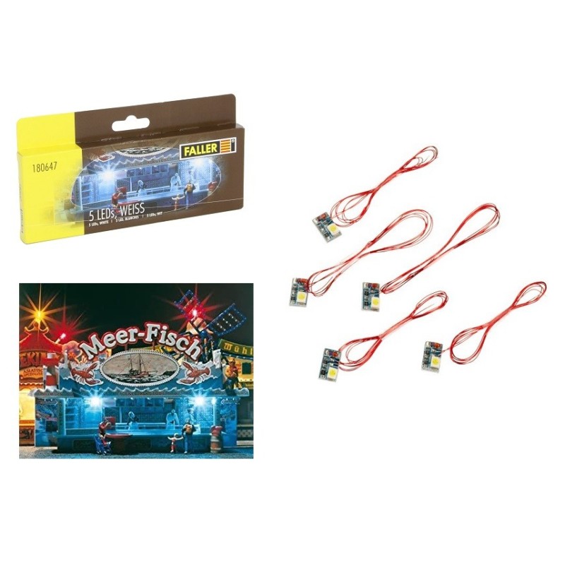 5 Leds especiales, blanco 180647 Faller