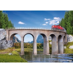 Viaducto alto en curva para R1 37664 Kibri Escala N