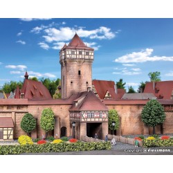 Torre con entrada y muralla de ciudad fortificada 37107 Kibri Escala N