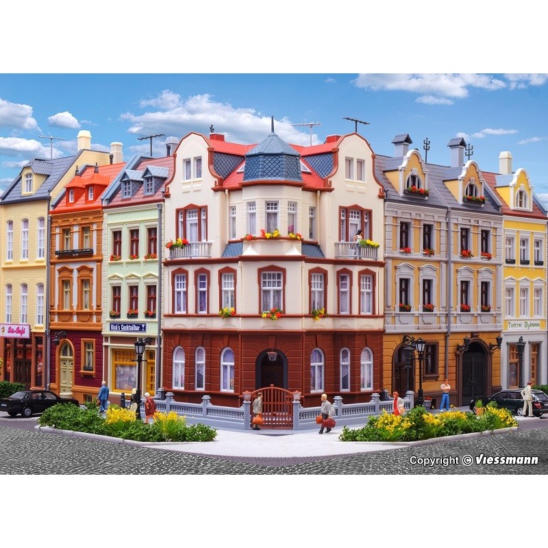 Edificio de la ciudad Bonn en esquina 39100 Kibri Escala H0