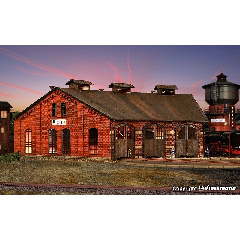 Alojamiento (ampliable) en quesito para 3 locomotoras 39452 Kibri Escala H0